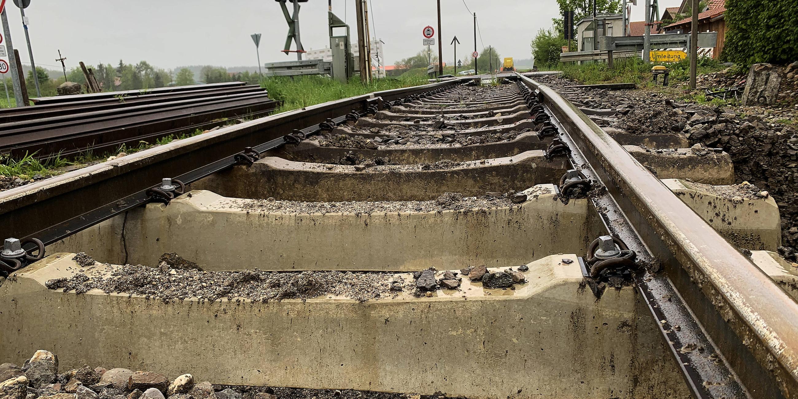 Marode Bahngleise bei Marktoberdorf
