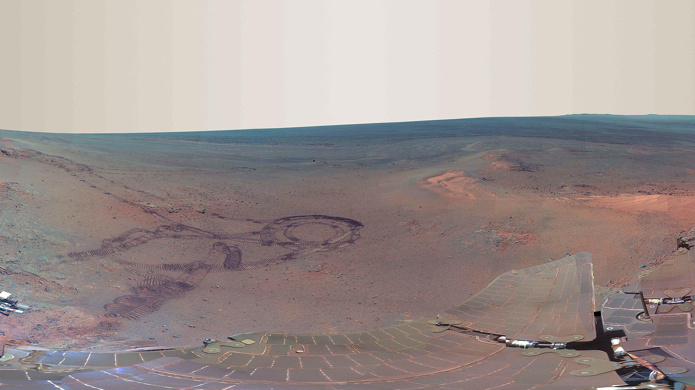 Archiv: Panorama Bild aufgenommen vom Mars-Rover "Opportunity", aufgenommen am 09.07.2012