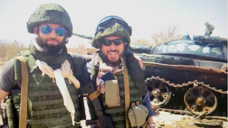 Jan Marsalek gemeinsam mit Stanislaw Pelinsky 2017 in Syrien.