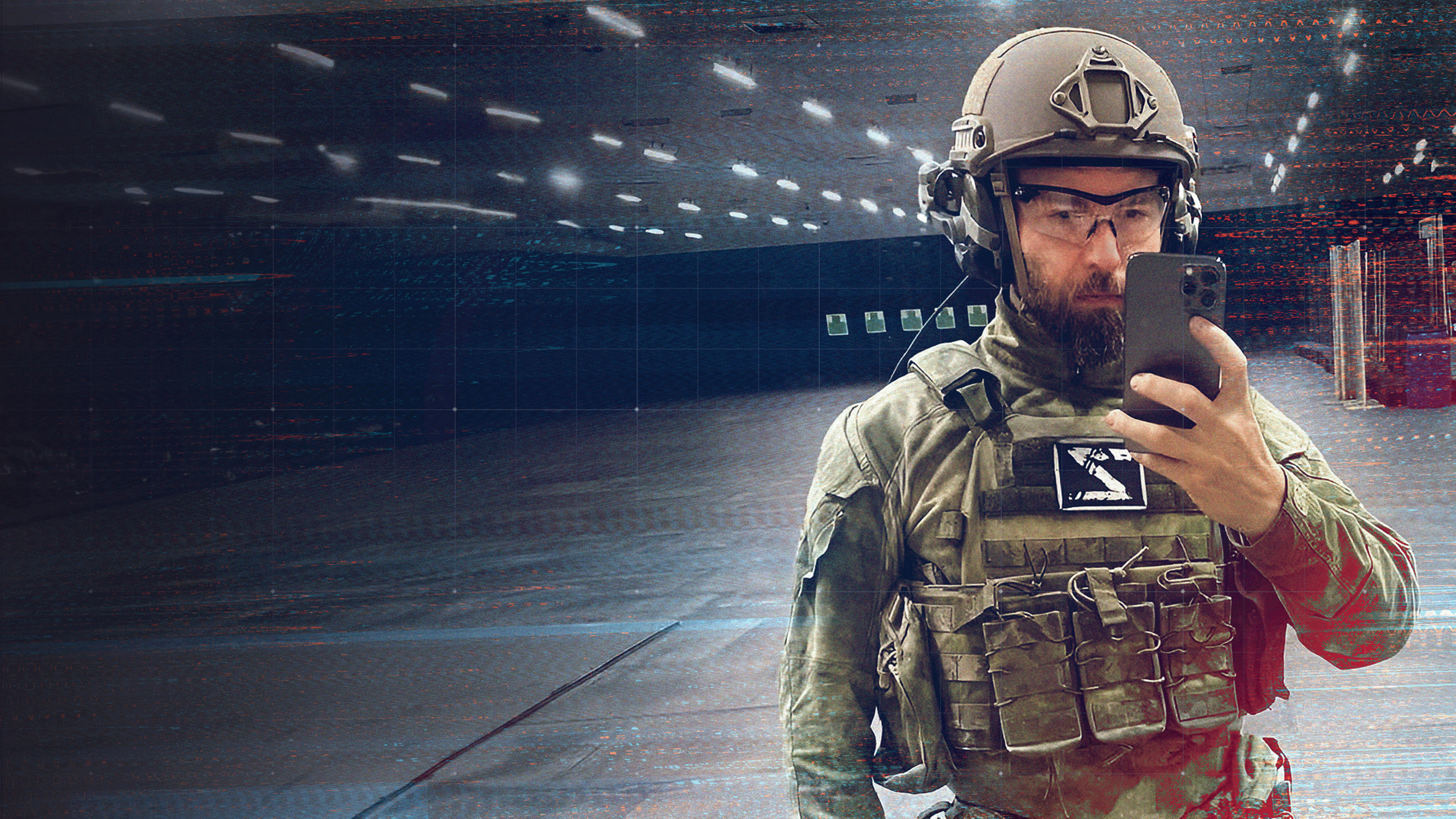 Ex-Wirecard-Vorstand Jan Marsalek macht Selfie in Kampfuniform.