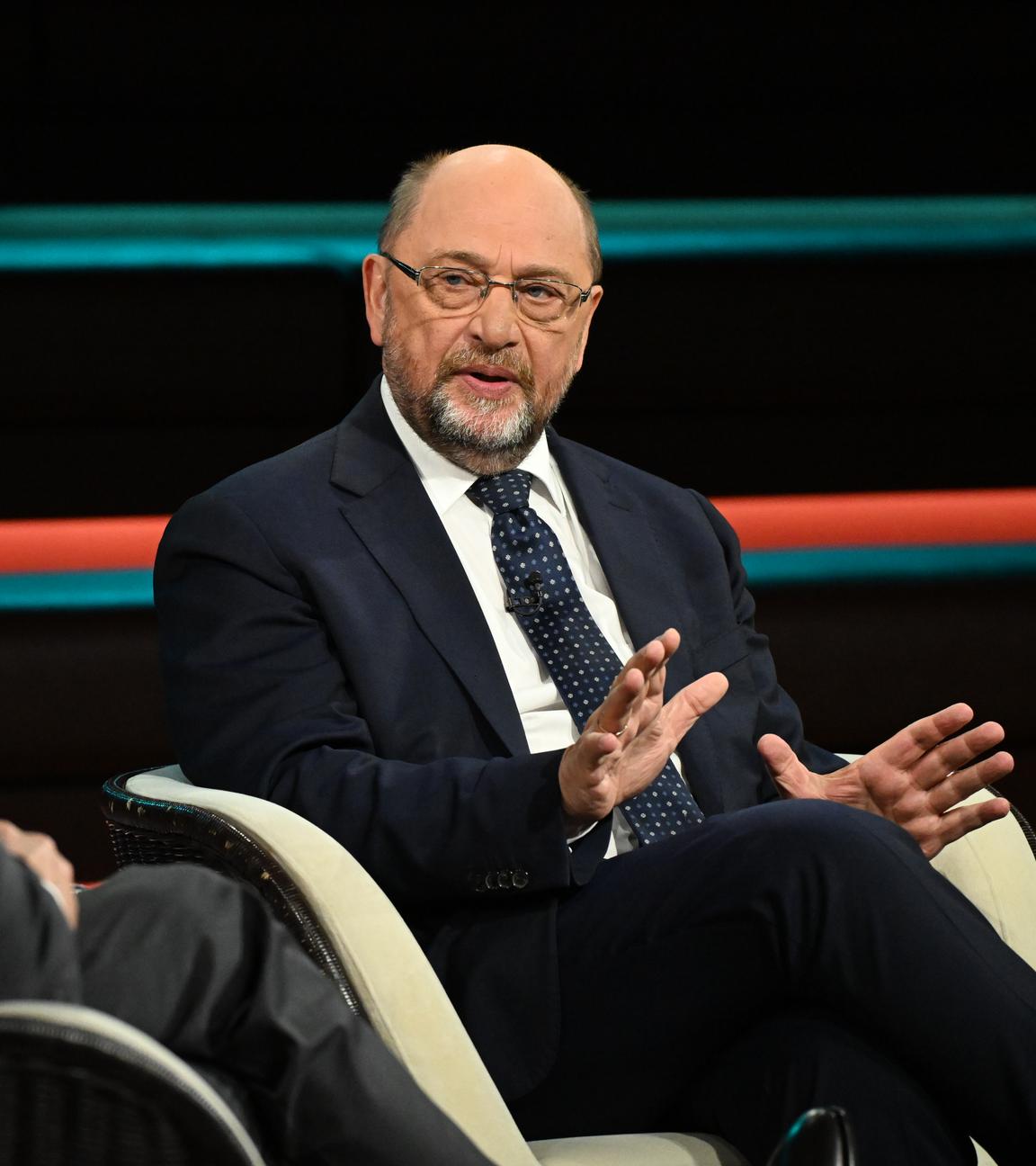Der ehemalige SPD-Vorsitzende und Ex-Kanzlerkandidat der SPD, Martin Schulz, zu Gast bei "Markus Lanz"