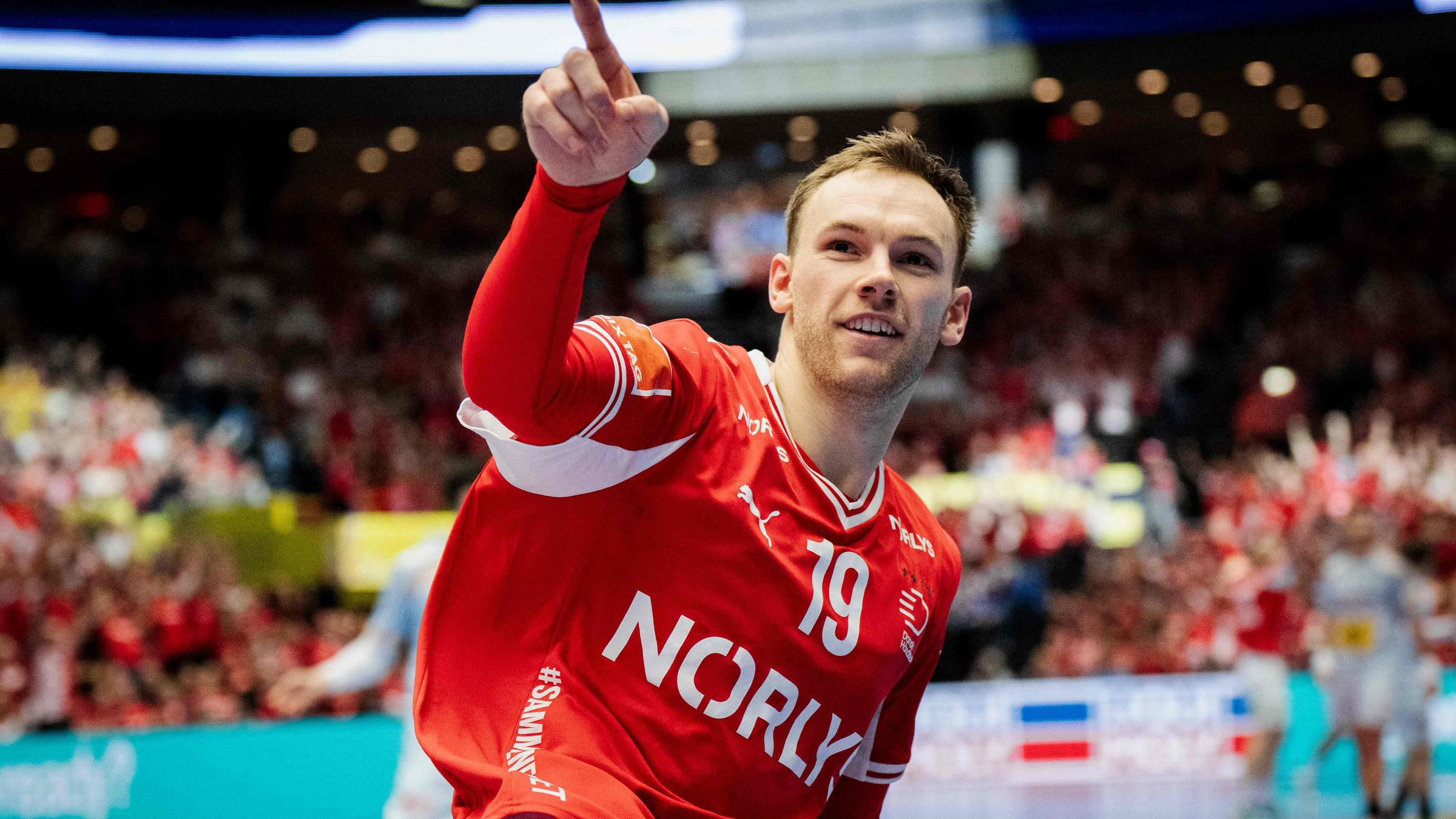 Mathias Gidsel (Dänemark) jubelt. 