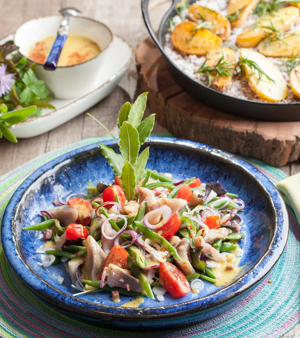 Matjessalat mit Schnippelbohnen 