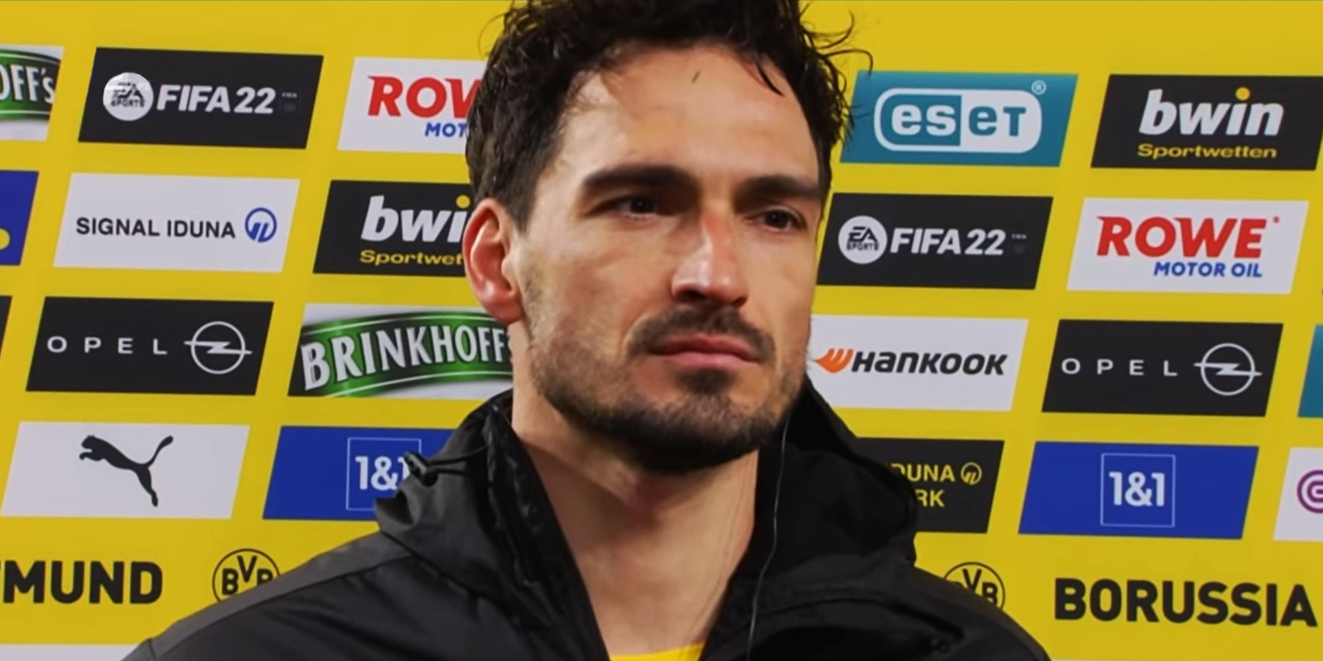 BVB Spieler Mats Hummels im Interview nach dem Spiel gegen RB Leipzig