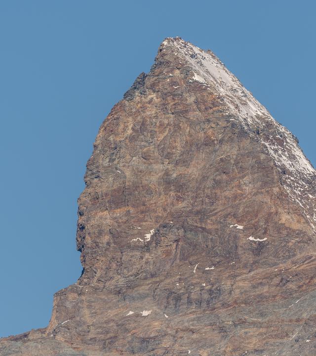 Ein ungewohnter Anblick: Wegen den heißen Temperaturen liegt am Matterhorn aktuell kein Schnee.