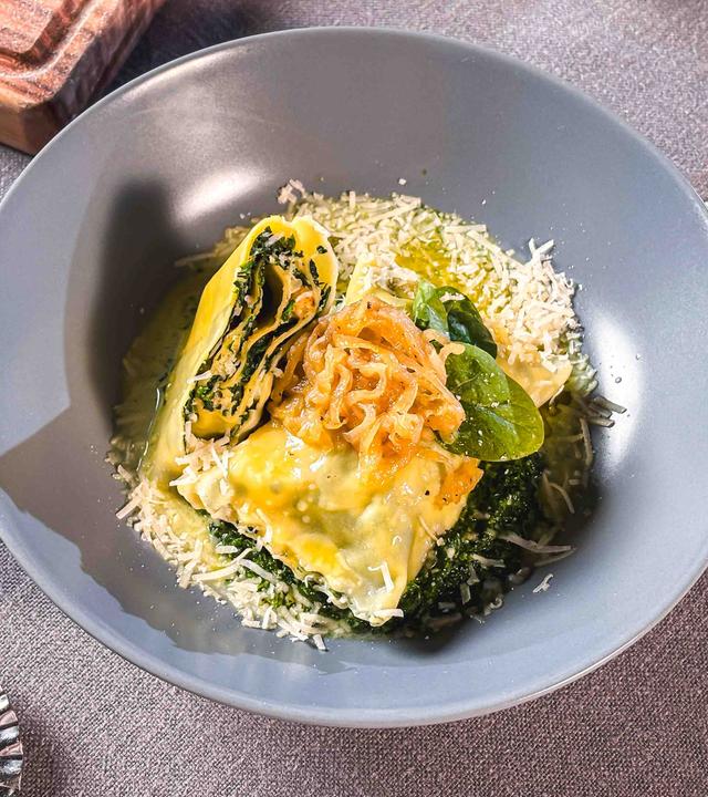 Maultaschen mit Kabeljau-Spinat-Füllung