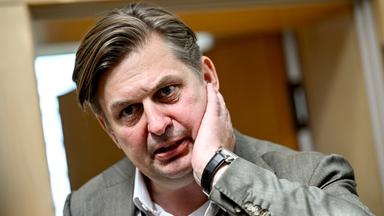 Maximilian Krah, AfD-Spitzenkandidat zur Europawahl 2024, aufgenommen am Rande der Beratungen mit den neugewählten AfD Europa-Abgeordneten nach der Europawahl. 