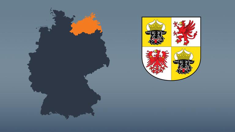 Wahlkreise und Flagge von Mecklenburg-Vorpommern
