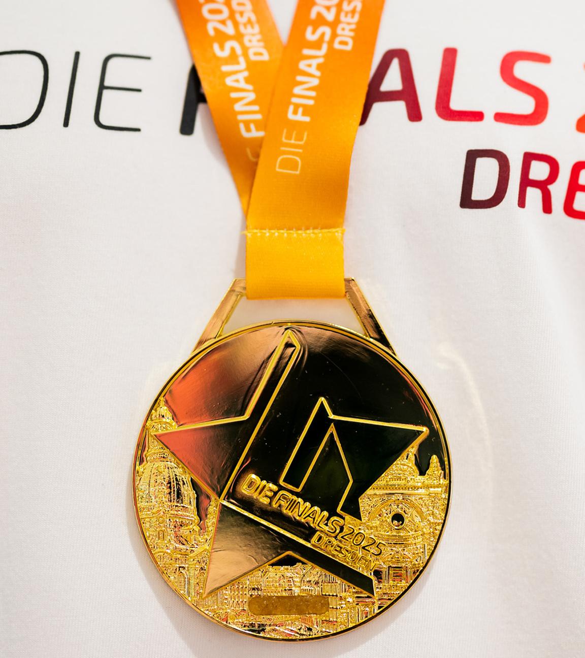 Die Medaille des Multisportevents "Die Finals" in Dresden. 