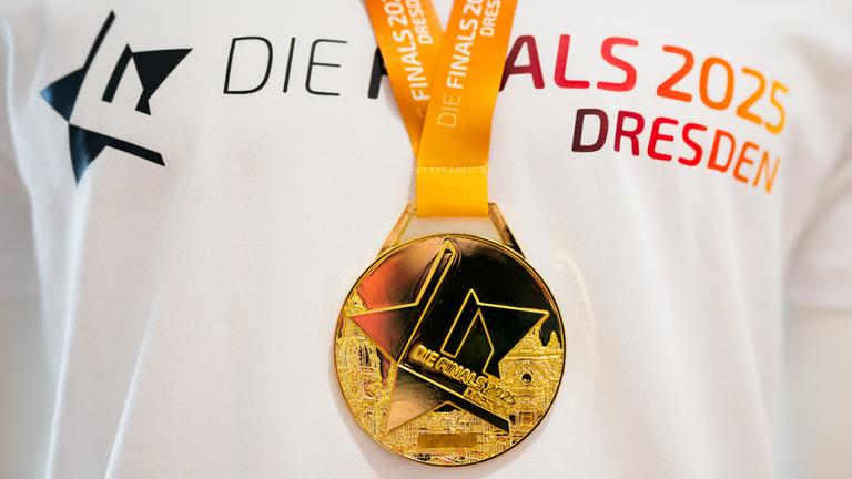 Die Medaille des Multisportevents "Die Finals" in Dresden. 