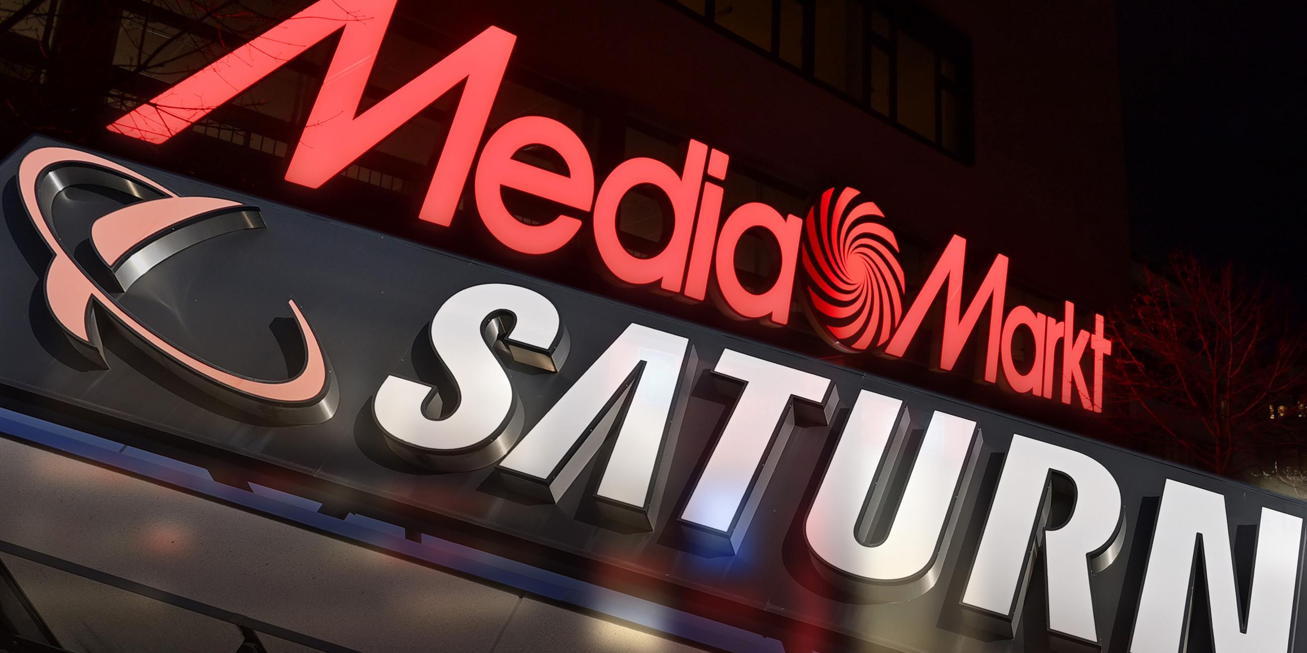 Schriftzüge von Mediamarkt und Saturn. (Symbolbild) 