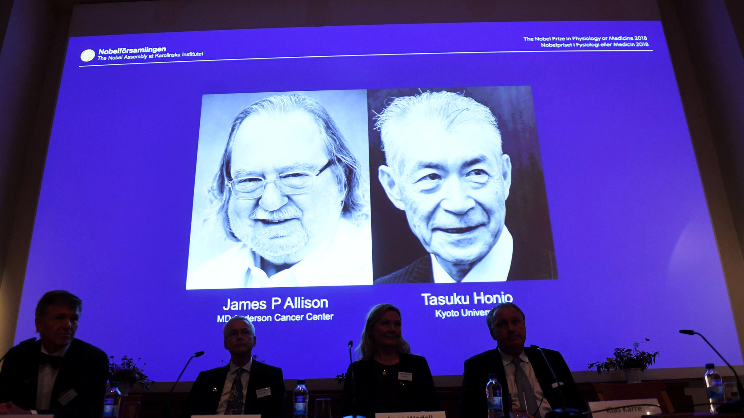 Bekanntgabe der Gewinner des Nobelpreis für Medizin, James P. Allison und Tasuku Honjo
