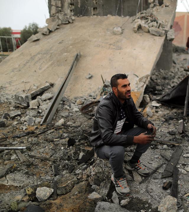 Zerstörte Häuser im Gazastreifen nach einem israelischen Luftangriff; 12.11.2018