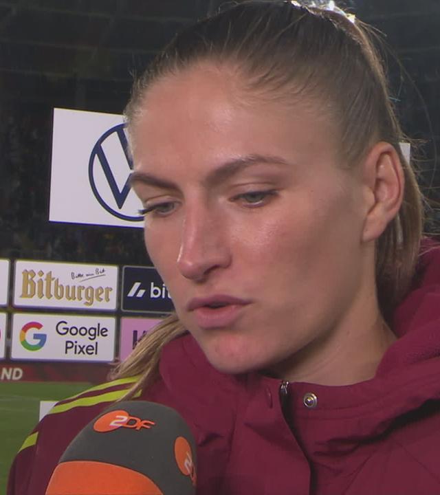 Melissa Kössler im Interview mit dem ZDF nach dem Spiel gegen Australien.