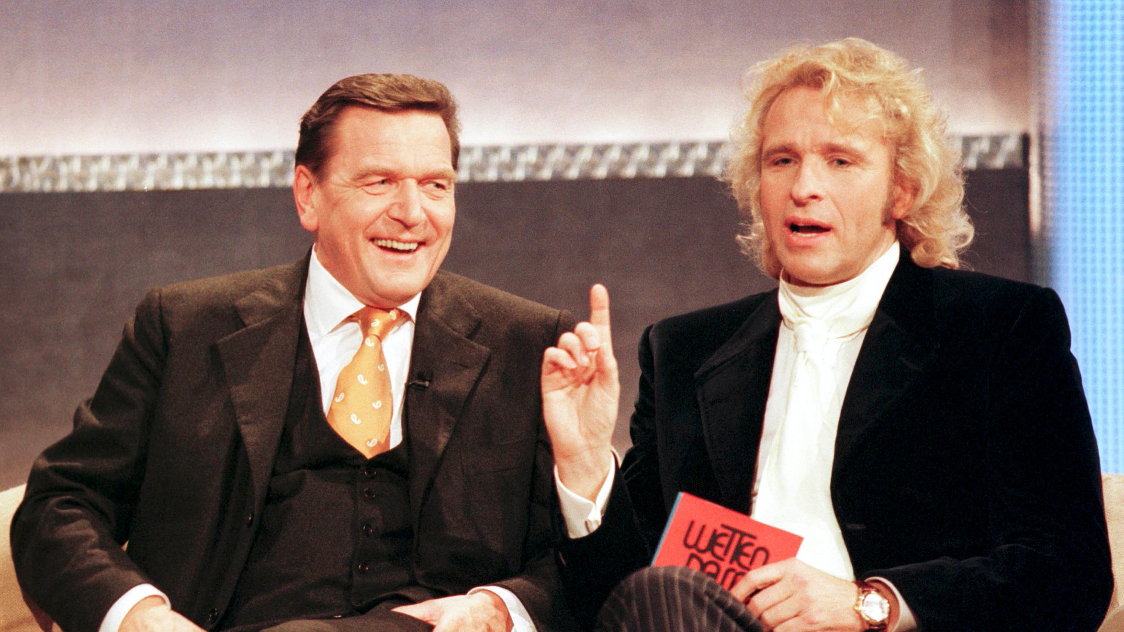 Gerhard Schröder bei "Wetten, dass ..." 1999