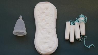 Menstruationstasse, Slipeinlagen und Tampons
