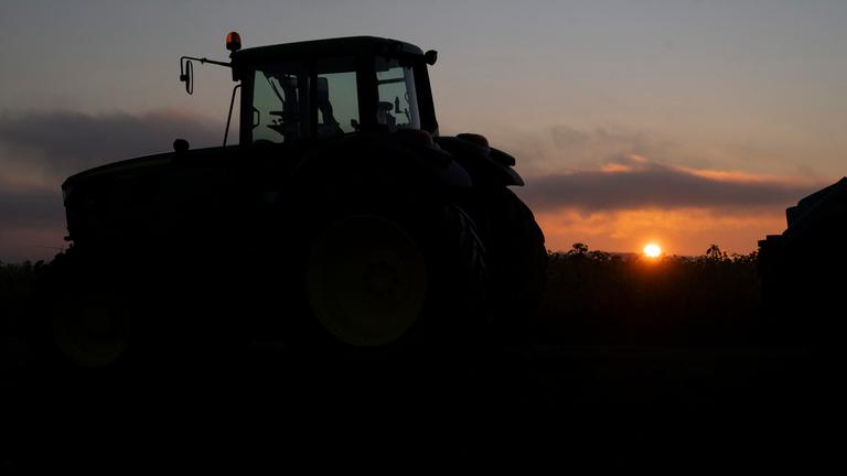 Archiv: Landwirte mit Traktoren demonstrieren