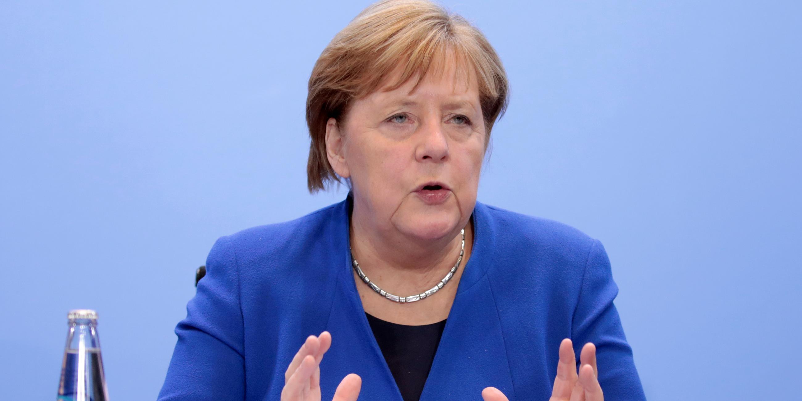 Merkel bei der Abschlusserklärung der Libyenkonferenz