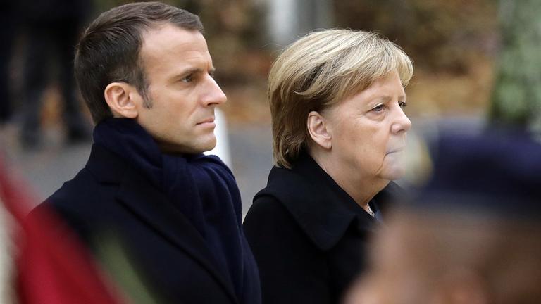 Emmanuel Macron und Angela Merkel am 10.11.2018 in Compiègne
