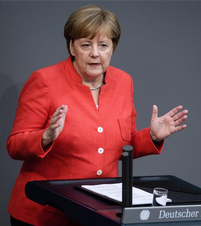 Angela Merkel bei der Generaldebatte im Bundestag