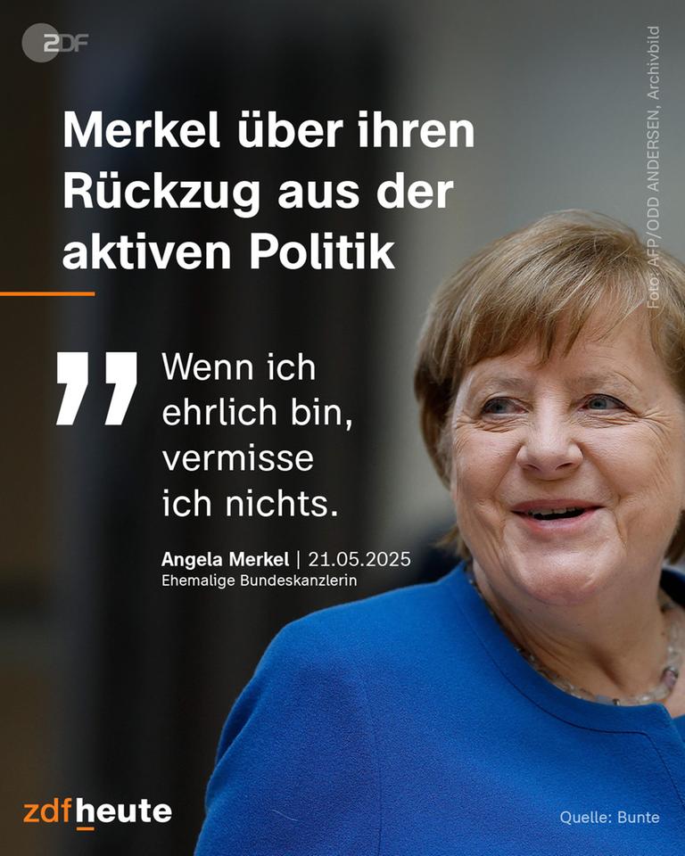Merkel über ihren Rückzug aus der aktiven Politik: "Wenn ich ehrlich bin, vermisse ich nichts."