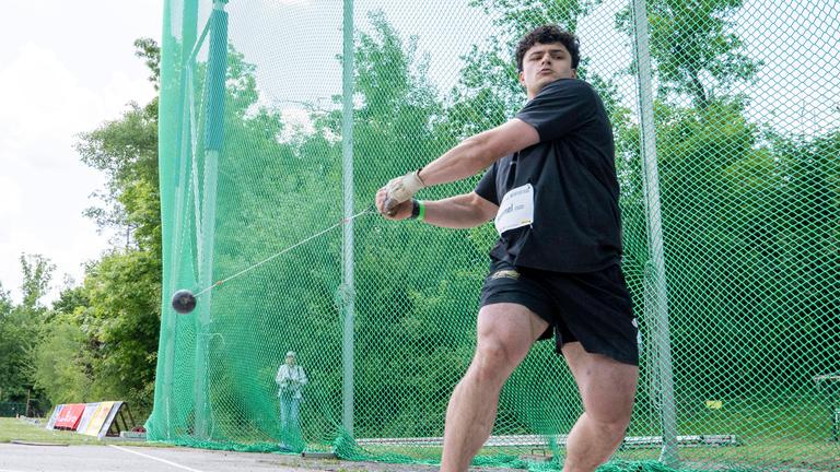 Hammerwerfer Merlin Hummel bei den Halplus Werfertagen zwischen dem 23.-25.05.2025 in Halle.