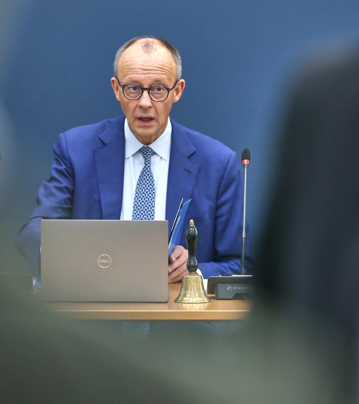 Berlin, Deutschland, 20.10.2025: Konrad-Adenauer-Haus: CDU-Bundesvorstandssitzung: Bundeskanzler Friedrich Merz (CDU).