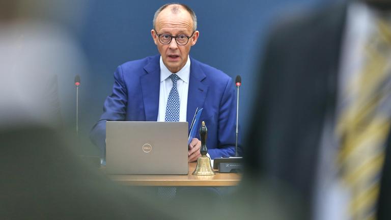 Berlin, Deutschland, 20.10.2025: Konrad-Adenauer-Haus: CDU-Bundesvorstandssitzung: Bundeskanzler Friedrich Merz (CDU).