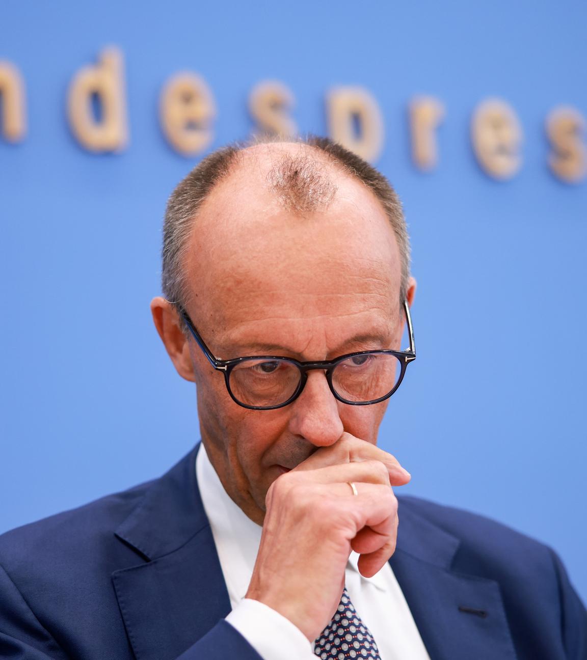 Bundeskanzler Friedrich Merz bei der Bundespressekonferenz
