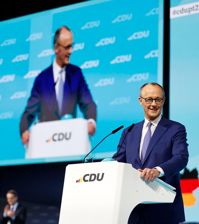 Friedrich Merz beim 37. Parteitag der CDU Deutschlands im CityCube Berlin.