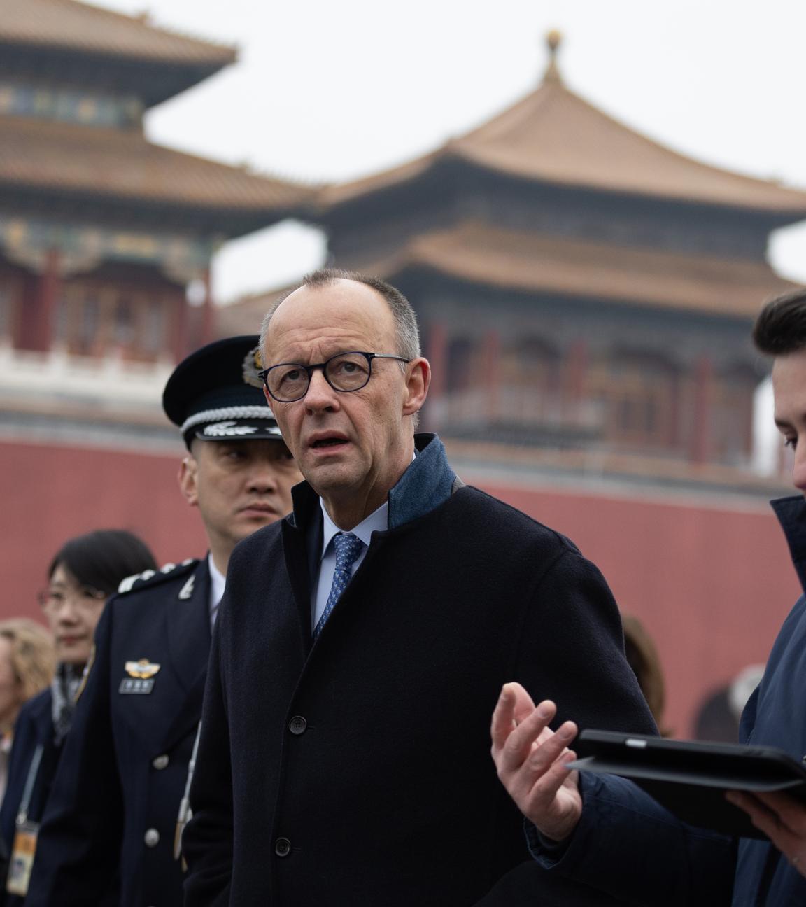 Friedrich Merz besucht die Verbotene Stadt in Peking, China, am 26. Februar 2026 während seines zweitägigen Besuchs in China.
