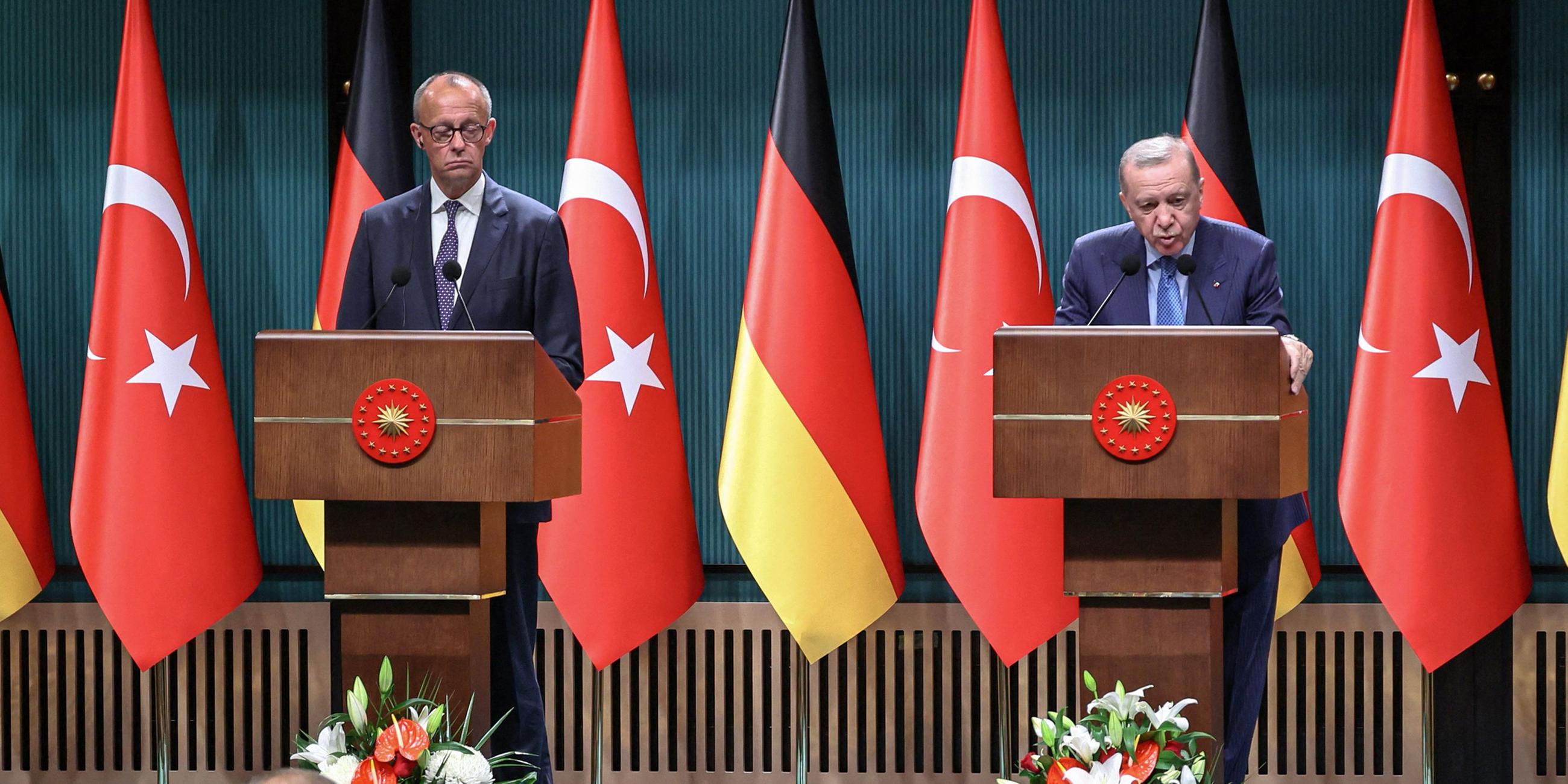 Friedrich Merz und Recep Tayyip Erdogan