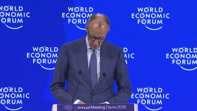 Friedrich Merz bei seiner Rede in Davos