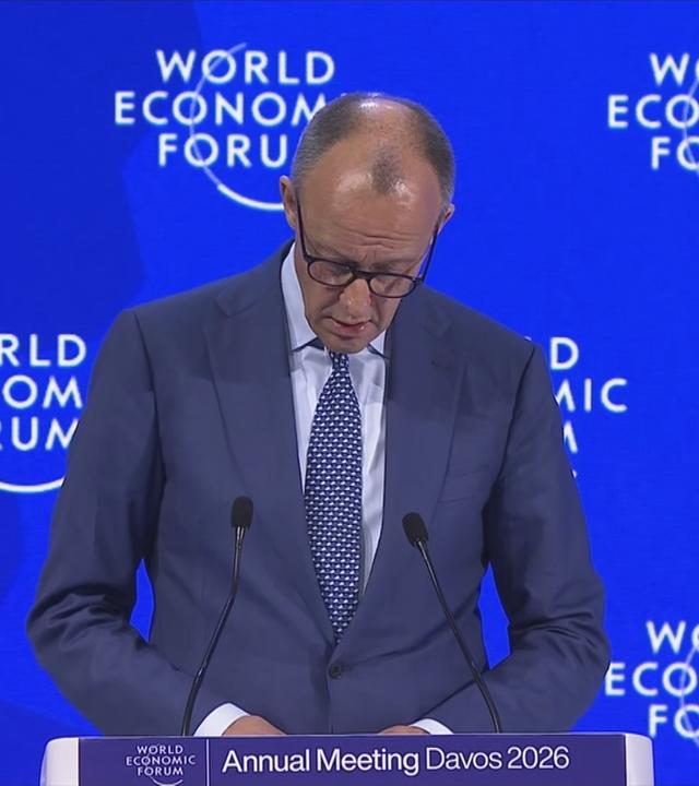 Friedrich Merz bei seiner Rede in Davos
