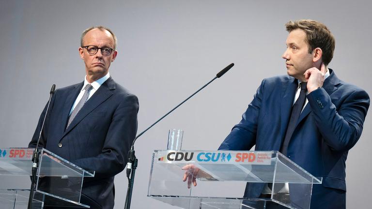 Friedrich Merz (L) und Lars Klingbeil