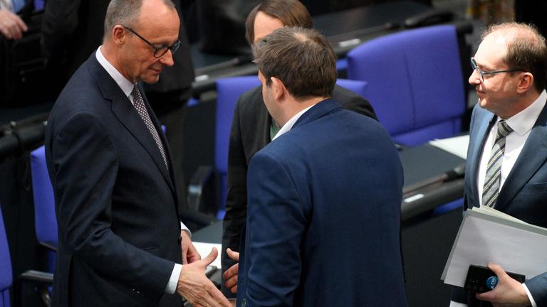 Friedrich Merz (CDU), Larl Klingbeil (SPD), Alexander Dobrindt (CSU)