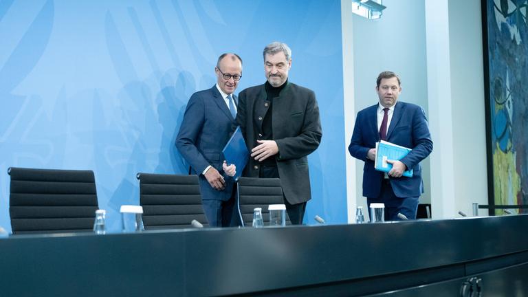 Friedrich Merz, Markus Söder und Lars Klingbeil