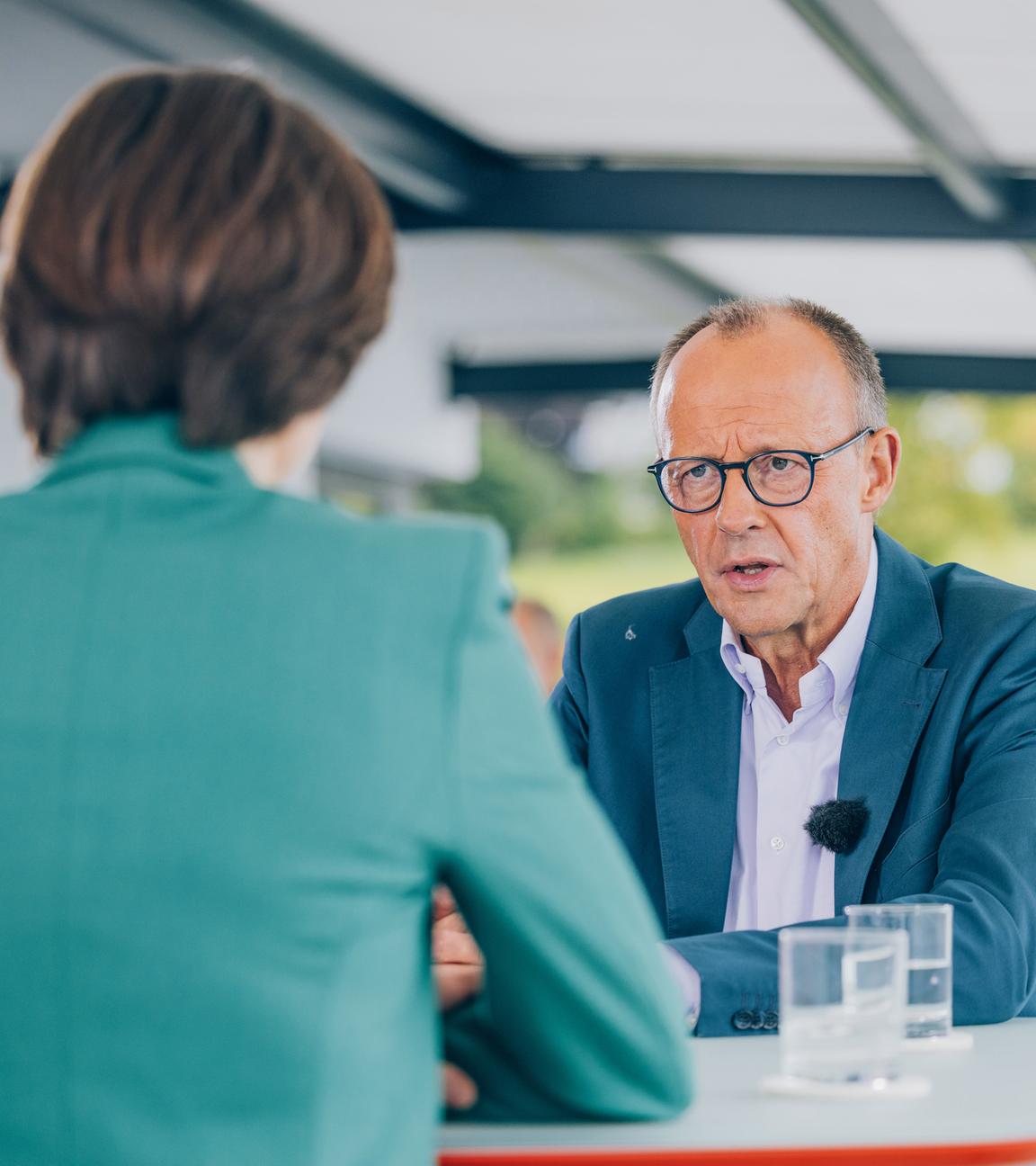 Diana Zimmermann, Friedrich Merz "Berlin direkt - Sommerinterview - Sendung vom 31.08.2025