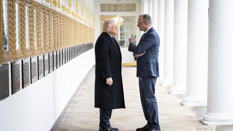 Bundeskanzler Friedrich Merz besucht US-Präsident Donald Trump im Weißen Haus in Washington.