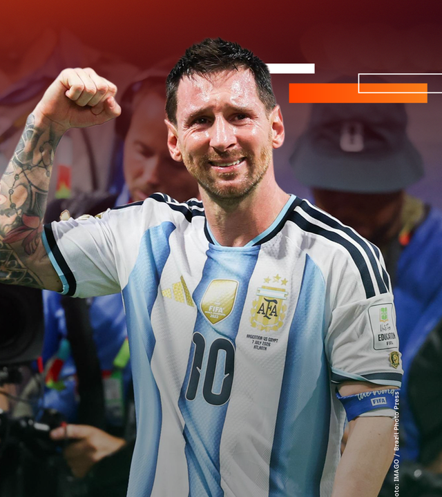 Argentiniens Lionel Messi reagiert emotional