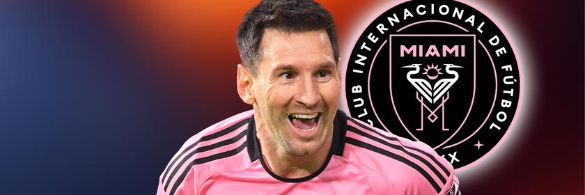 Lionel Messi mit dem Logo von Inter Miami