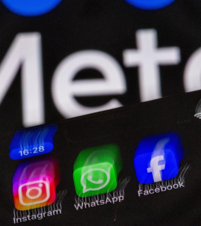 Symbolbild: Die Meta-Apps Instagram, Facebook und WhatsApp