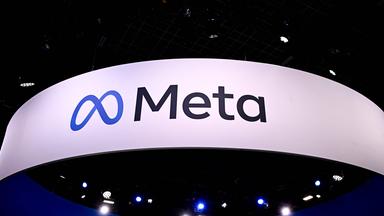 Das Logo des US-Unternehmens Meta ist während der Technologie- und Innovationsmesse "Vivatech" zu sehen