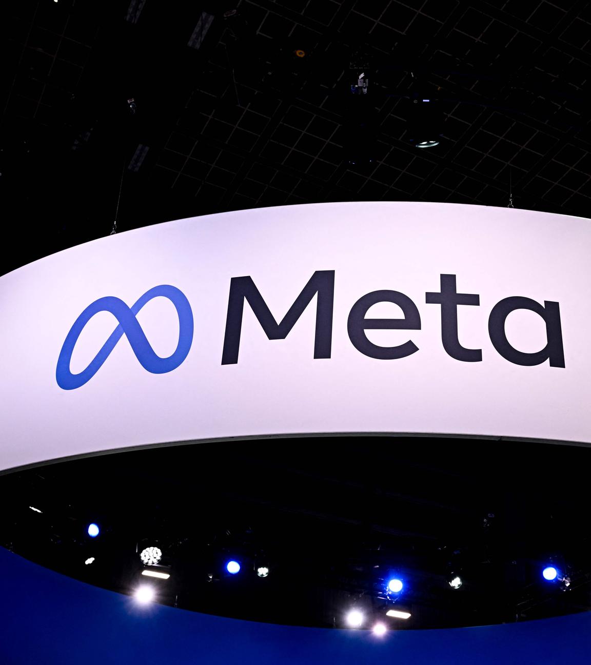 Das Logo des Digital-Konzerns Meta auf der Vivatech Messe in Paris.