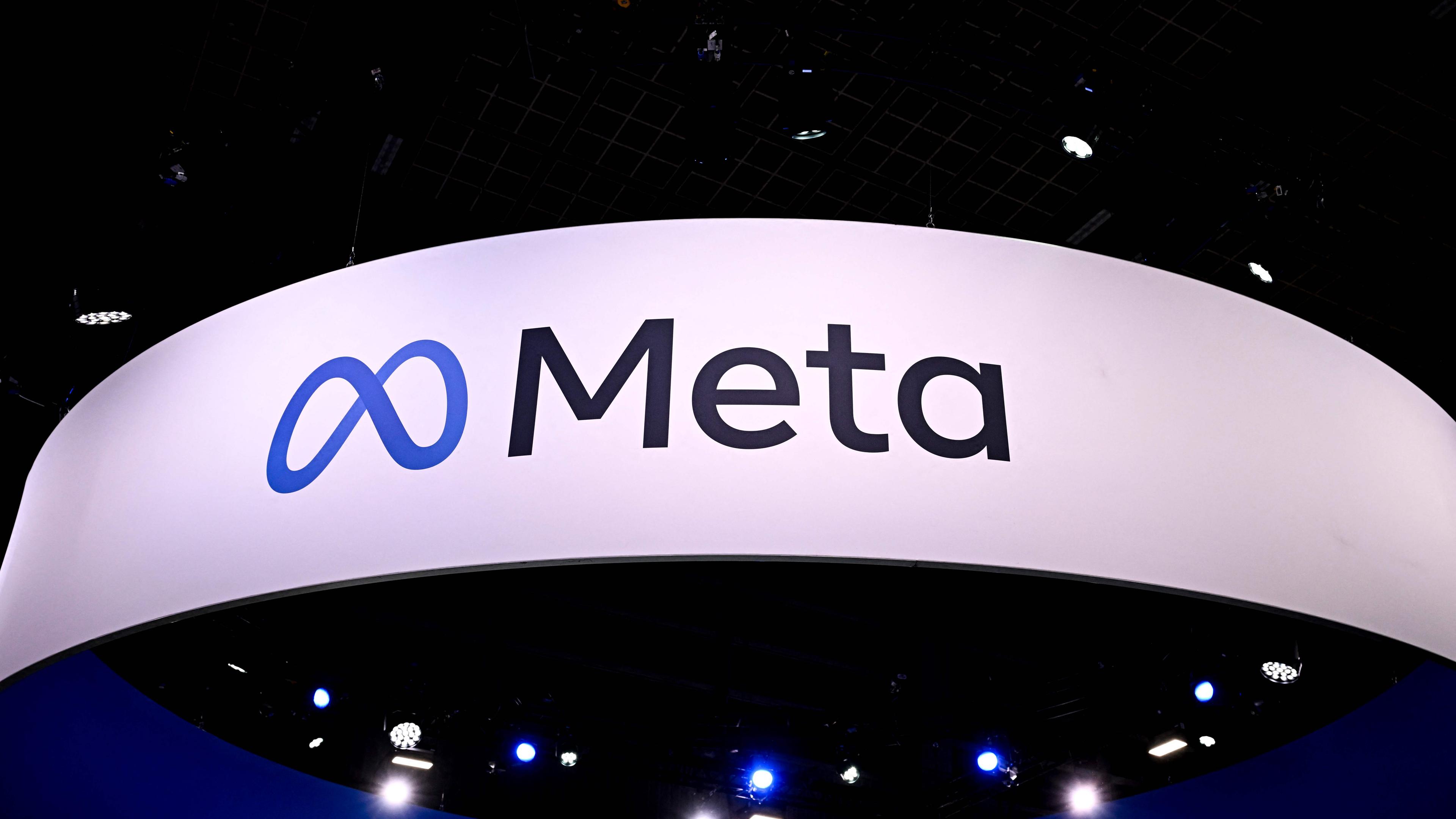 Das Logo des Digital-Konzerns Meta auf der Vivatech Messe in Paris.