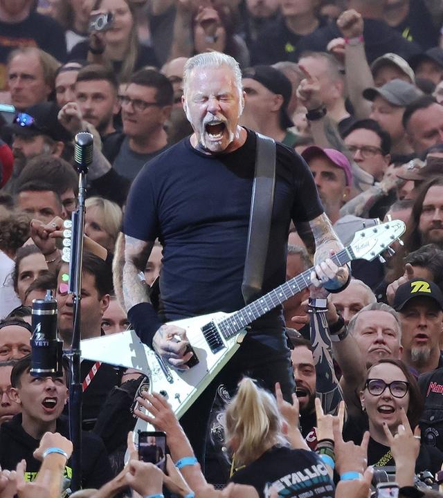 James Hetfield Sänger und Gitarrist der Band Metallica im Olympiastadion in Berlin am 30.05.2026.