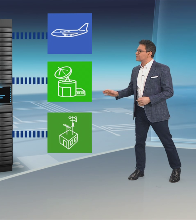 Özden Terli erklärt, wo überall Daten für die Wettervorhersage gesammelt werden.