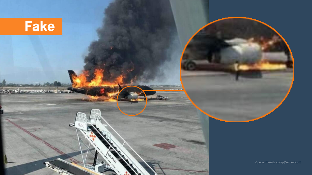 Fake-Bild von einem Rollfeld in Mexiko