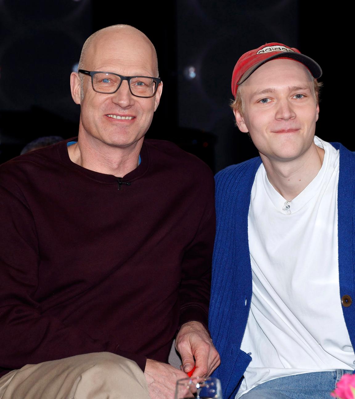 Joachim Meyerhoff und Bruno Alexander bei der Aufzeichnung der 'NDR Talk Show' im NDR Fernsehstudio Lokstedt.