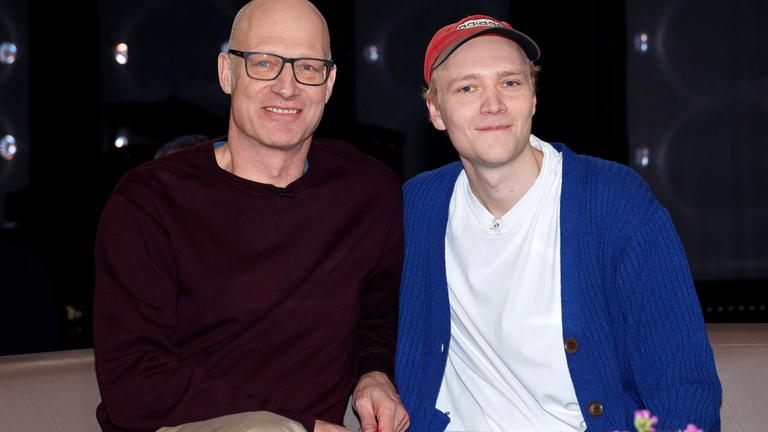 Joachim Meyerhoff und Bruno Alexander bei der Aufzeichnung der 'NDR Talk Show' im NDR Fernsehstudio Lokstedt.
